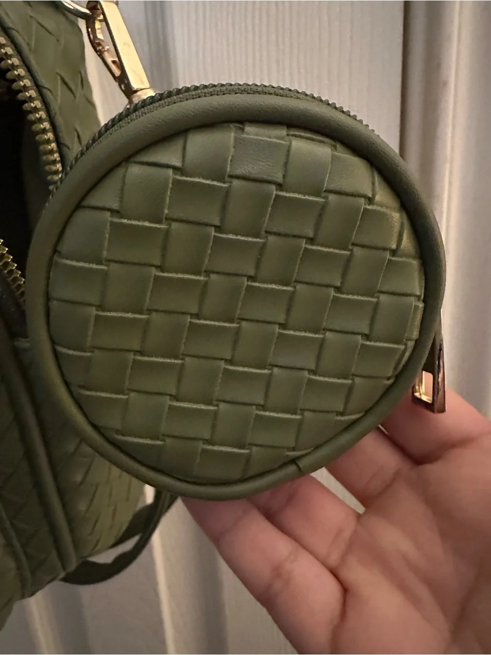 Olive Green Woven Mini Backpack - Unbranded